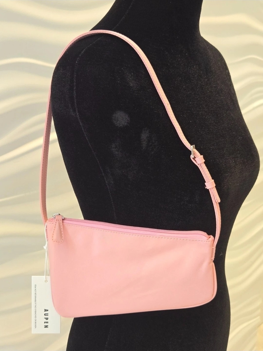 Aupen Rouxe Mystery Camellia Pink Asymetric Nylon Purse Limited Edition Gift New